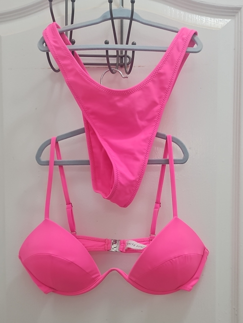 White Fox Boutique Neon Pink Push-Up One-Piece Set